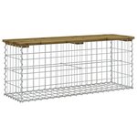 vidaXL Banc de jardin design gabion 103x31 5x42cm bois de pin imprégné