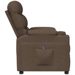 vidaXL Fauteuil inclinable électrique Marron Tissu