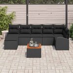 vidaXL Ensemble de canapé de jardin 8 Pièces Noir Poly rotin