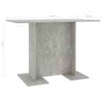 vidaXL Table de salle à manger Gris béton 110 x 60 x 75 cm Aggloméré