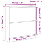vidaXL Armoire à chaussures noir 80x21x87 5 cm bois d'ingénierie