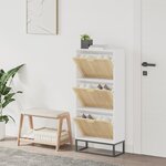 vidaXL Armoire à chaussures blanc 52x25x120 cm bois d'ingénierie