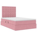 vidaXL Lit avec rangement et matelas Rose 120 x 200 cm Velours