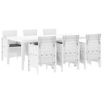 vidaXL Ensemble de salle à manger pour jardin 7 Pièces Blanc