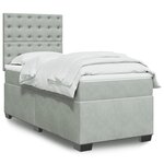 vidaXL Sommier à lattes de lit et matelas Gris clair 80x200 cm Velours