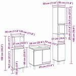 vidaXL Ensemble de mobilier de salle de bain avec stockage 3 Pièces Noir