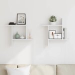 vidaXL Étagères murales 2 Pièces blanc 50x12x50 cm bois d'ingénierie