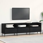 vidaXL Meuble TV Chêne noir 150 x 30 x 44 5 cm Bois d'ingénierie