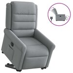 vidaXL Fauteuil inclinable électrique gris clair tissu