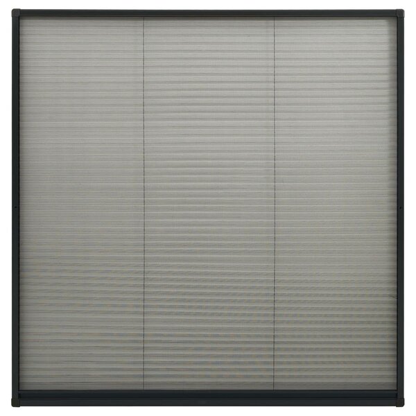 vidaXL Moustiquaire plissée à fenêtre Aluminium Anthracite 120x120 cm