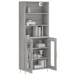 vidaXL Buffet haut Sonoma gris 69 5x34x180 cm Bois d'ingénierie