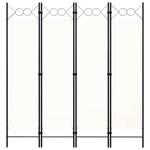 vidaXL Cloison de séparation 4 panneaux blanc 160x180 cm