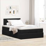 vidaXL Cadre de lit ottoman avec matelas noir 120x200 cm velours