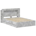 vidaXL Cadre de lit avec rangement Gris béton 150 x 200 cm