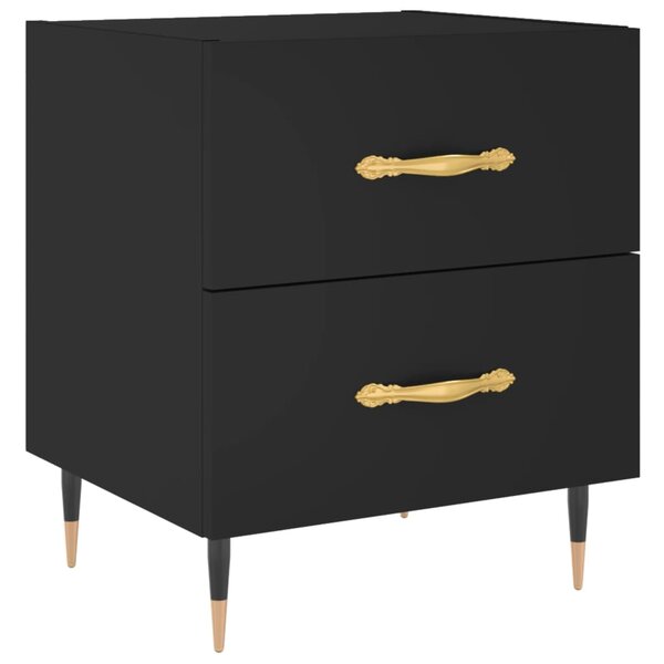 vidaXL Table de chevet noir 40x35x47 5 cm bois d’ingénierie