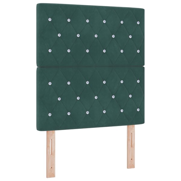vidaXL Tête de lit LED verte foncée 80 cm Velours