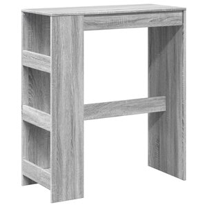 vidaXL Table de bar avec étagères sonoma gris bois d'ingénierie