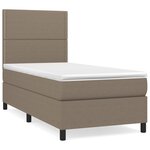 vidaXL Sommier à lattes de lit avec matelas Taupe 90x190 cm Tissu