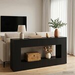 vidaXL Table console Rayé Noir 155 x 29 x 74 cm Bois d’ingénierie