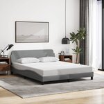vidaXL Cadre de lit Dover gris clair 160x200 cm tissu