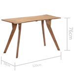vidaXL Table de salle à manger 120x58x76 cm Bois d'acacia solide