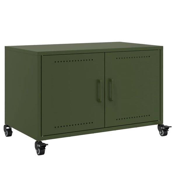 vidaXL Meuble TV vert olive 68x39x43 5 cm acier