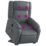 vidaXL Fauteuil inclinable de massage électrique gris similicuir