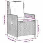 vidaXL Ensemble de salle à manger pour jardin 3 Pièces Beige polyrotin