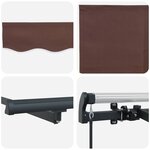 vidaXL Auvent Rétractable Marron 400 x 200 cm tissu
