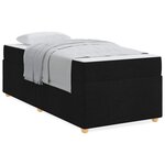 vidaXL Cadre de lit avec matelas Noir 90 x 190 cm tissu