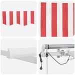 vidaXL Auvent Rétractable Rouge et Blanc 450 × 300 cm Tissu et Métal