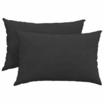 vidaXL Coussins de canapé 2 Pièces Noir 60 x 40 cm tissu