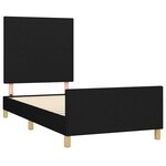 vidaXL Cadre de lit avec tête de lit Noir 100x200 cm Tissu