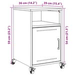 vidaXL Tables de chevet 2 Pièces anthracite 36x39x59 cm acier