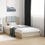 vidaXL Cadre de lit avec LED sans matelas chêne sonoma 90x190 cm