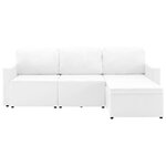 vidaXL Canapé-lit modulaire 3 places Blanc Similicuir