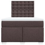 vidaXL Sommier à lattes de lit et matelas marron foncé 120x190cm tissu