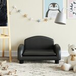 vidaXL Canapé pour enfants noir 50x40x30 cm similicuir