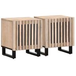 vidaXL Tables de chevet 2 Pièces 40x34x46 cm bois manguier massif blanchi