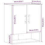 vidaXL Armoire murale vieux bois 60x31x70 cm bois d'ingénierie