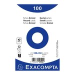Paquet 100 Fiches Sous Film - Bristol Uni Non Perforé 100x150mm - Blanc - X 20 - Exacompta