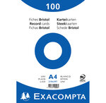 Paquet de 100 Fiches BRISTOL BLANC 210/297 S/FILM EXACOMPTA