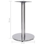 vidaXL Pied de table de bistro argenté Ø45x72 cm acier inoxydable