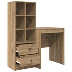 vidaXL Bureau avec rangement Chêne stylé Bois d'ingénierie