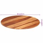 vidaXL Dessus de table bois massif d'acacia rond 15-16 mm 80 cm