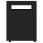 vidaXL Meuble étroit de salle de bain à roulettes noir