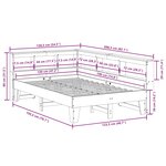 vidaXL Lit bibliothèque sans matelas 120x190 cm bois de pin massif