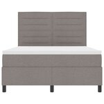 vidaXL Lit à ressorts avec matelas Taupe 140 x 190 cm tissu