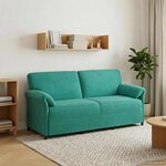 vidaXL Sofa 3 places Turquoise 198 x 83 x 95 cm Velours
