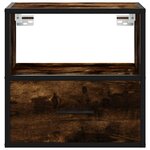 vidaXL Table de chevet murale Chêne fumé 40x31x39 5 cm